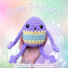 Baby egg crochet pattern with legs and arms.