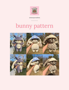 bunny pattern, crochet pattern RABBIT WEARING A HAT