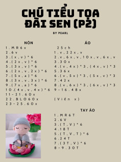 Chart chú tiểu toạ đài sen 🪷#chart #chutieu #chutieutoadaisen #sen #daisen #len #moclen #crochet