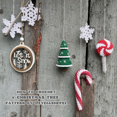 Christmas tree crochet pattern with white gold