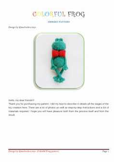 COLORFUL FROG CROCHET PATTERN