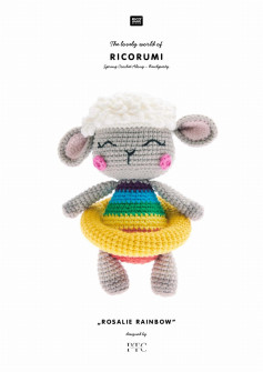 Crochet pattern for a sheep wearing a swimming float