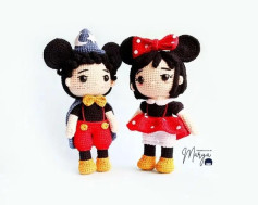 crochet pattern for doll wearing mickey mouse outfit