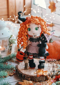 CROCHET PATTERN LITTLE WITCH LILITH AND HER BLACK CAT