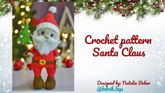 Crochet pattern Santa Claus, wearing red outfit