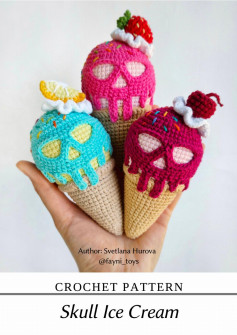 CROCHET PATTERN Skull Ice Cream