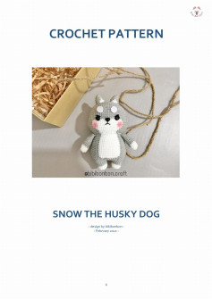 CROCHET PATTERN SNOW THE HUSKY DOG