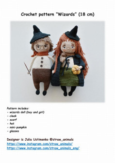 Crochet pattern “Wizards” (18 cm)