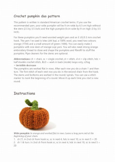 Crochet pumpkin duo pattern