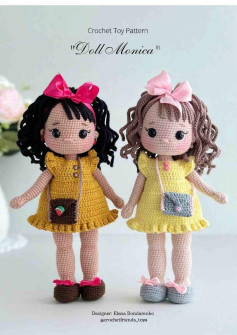 Crochet Toy Pattern, doll monica