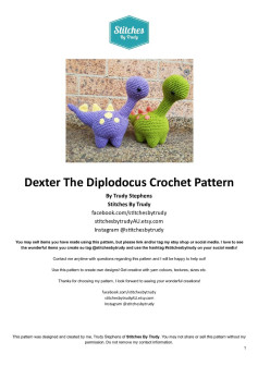 Dexter The Diplodocus Crochet Pattern, herbivorous dinosaur crochet pattern