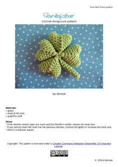 Four-leaf clover pattern Four-leaf clover Crochet Amigurumi pattern