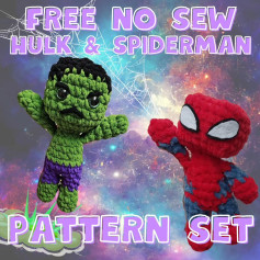 free no sew hulk & spiderman pattern set