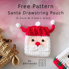 free pattern santa drawstring pouch