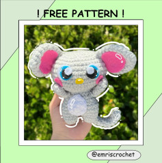 free pattern This definitely looks like a mouse, unlike the last one that look like a koala 😘🩷