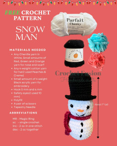 Hurray!! 🥳 So excited and happy to release my free Snowman pattern! ⛄️