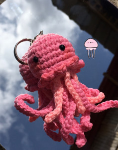 Jellyfish keychain crochet pattern 🐙patternbtwsmallsize😵‍💫 #crochet #crochet #fypシ゚viral🖤tiktok☆♡ #crochettutorial
