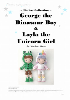 Littlest Collection – George & the dinasaur boy Layla the unicorn girl