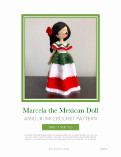 Marcela the Mexican Doll AMIGURUMI CROCHET PATTERN