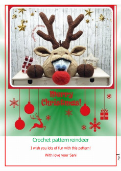 merry christmas crochet pattern reindeer