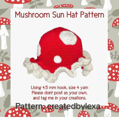 Mushroom sun hat free pattern
