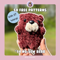 No sew bear free patternEasy and fast, great for a beginner ❤️🥰 #crochet #bearfreepattern #freepattern #bearcrochet #crochetbear
