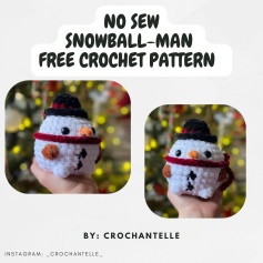 no-sew free crochet snowball-man pattern!☃️