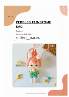 PEBBLES FLINSTONE BAG, Crochet pattern for a girls bag to hold a bone
