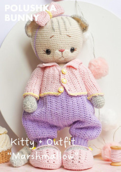 POLUSHKA BUNNY Kitty + Outfit “Marshmallow” Maria Ermolova