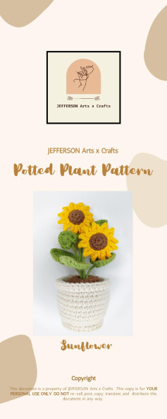 Potted Plant Pattern Sunflower