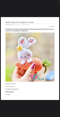 rabbit hugs carot amigurumi crochet
