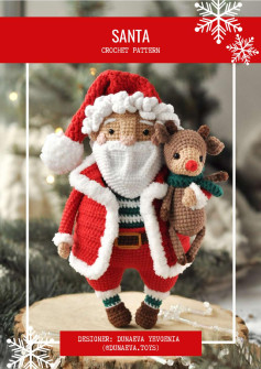 SANTA CROCHET PATTERN, Santa Claus and reindeer crochet pattern