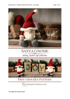 Santa Gnome - Holiday Crochet Gift Collection