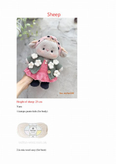 Sheep, Childrens crochet pattern for dresses and jackets