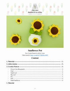 Sunflower Pot Free Crochet Pattern