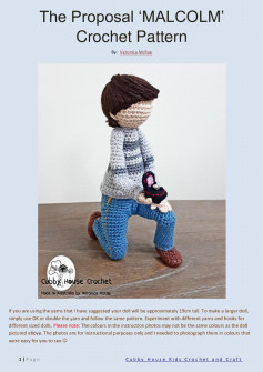 The Proposal ‘MALCOLM’ Crochet Pattern, Crochet pattern for a man proposing