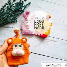 tiger keychain free pattern Key cover