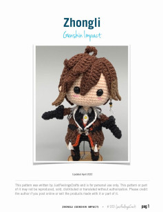 Zhongli Genshin Impact doll