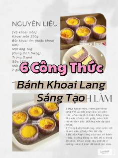 6 công thức bánh khoai lang sáng tạo: taro roll, taro basque, cheese taro, taro tart, taro tart