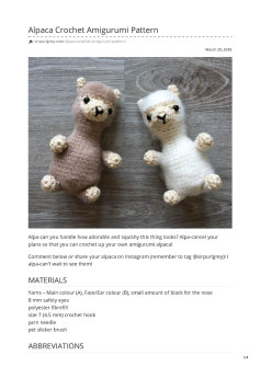Alpaca Crochet Amigurumi Pattern