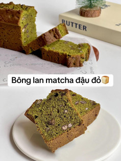 Bông lan matcha đậu đỏ