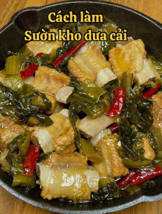 Cách làm món sườn kho dưa cải.