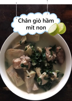 công thức chân giò hầm mít non.