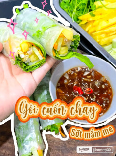 công thức gỏi cuốn chay sốt mắm me