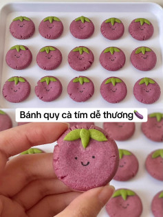 Công thức làm bánh quy cà tím dễ thương