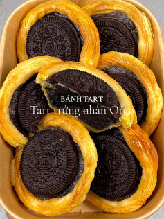 Công thức làm bánh tart trứng nhân oreo