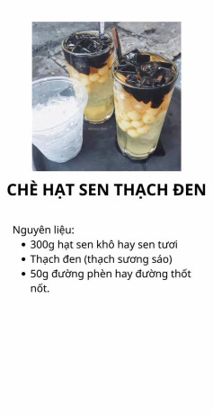 Công thức làm chè hạt sen thạch đen