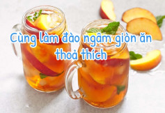 Công thức làm đào ngâm giòn.