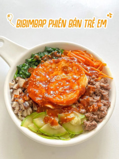 Công thức làm món bibimbap phiên bản trẻ em.