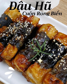 công thức làm món: Đậu hũ cuộn rong biển